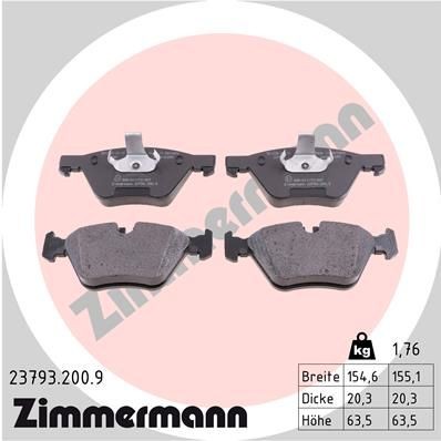 ZIMMERMANN 23793.200.9: Piduriklotsid pb:z Foto vastab tarnekomplektile