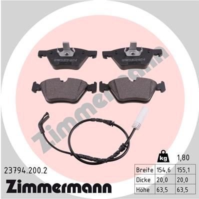 ZIMMERMANN 23794.200.2: Piduriklotsid Foto vastab tarnekomplektile