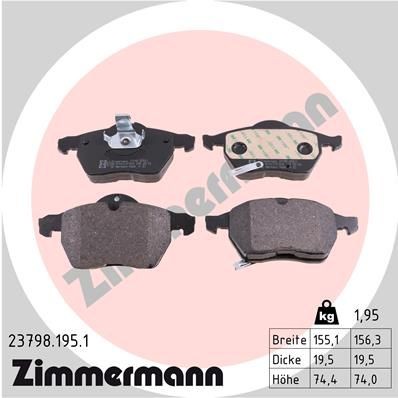 ZIMMERMANN 23798.195.1: Piduriklotsid Foto vastab tarnekomplektile, koos kleepfooliumiga