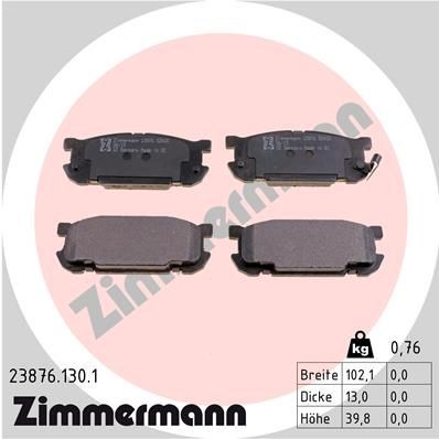 ZIMMERMANN 23876.130.1: Piduriklotsid Foto vastab tarnekomplektile