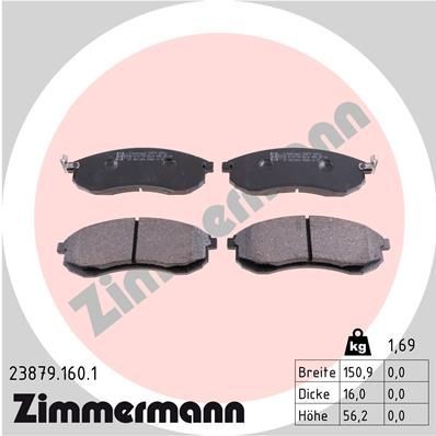 ZIMMERMANN 23879.160.1: Plăcuțe de frână Fotografia corespunde volumului livrării