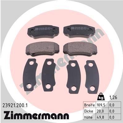 ZIMMERMANN 23921.200.1: Plăcuțe de frână Fotografia corespunde volumului livrării