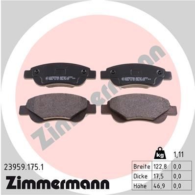 ZIMMERMANN 23959.175.1: Piduriklotsid Foto vastab tarnekomplektile
