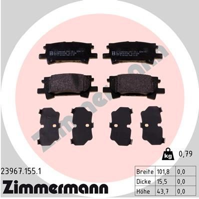 ZIMMERMANN 23967.155.1: Plăcuțe de frână Fotografia corespunde volumului livrării