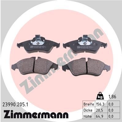 ZIMMERMANN 23990.205.1: Piduriklotsid Foto vastab tarnekomplektile
