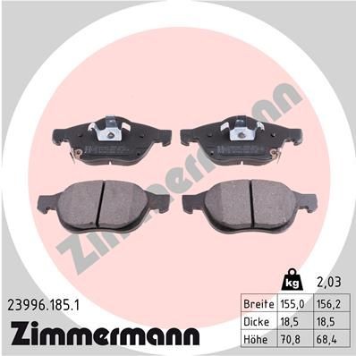 ZIMMERMANN 23996.185.1: Piduriklotsid Foto vastab tarnekomplektile