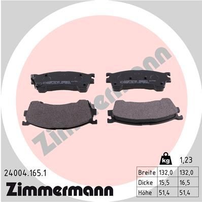 ZIMMERMANN 24004.165.1: Piduriklotsid Foto vastab tarnekomplektile