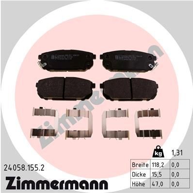 ZIMMERMANN 24058.155.2: Piduriklotsid Foto vastab tarnekomplektile, koos vedruga