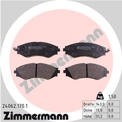 ZIMMERMANN 24062.170.1: Piduriklotsid Foto vastab tarnekomplektile