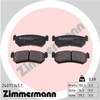 ZIMMERMANN 24071.145.1: Piduriklotsid Foto vastab tarnekomplektile