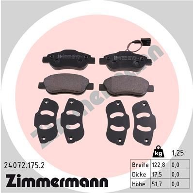 ZIMMERMANN 24072.175.2: Piduriklotsid Foto vastab tarnekomplektile