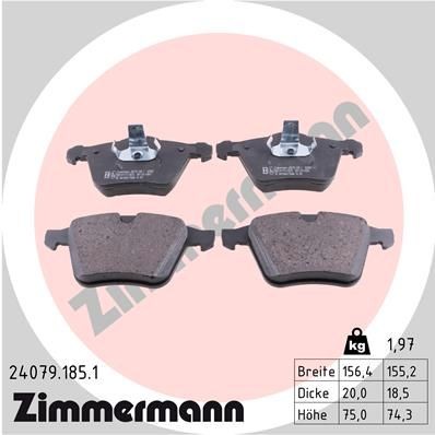 ZIMMERMANN 24079.185.1: Piduriklotsid Foto vastab tarnekomplektile