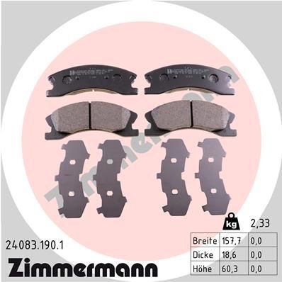 ZIMMERMANN 24083.190.1: Piduriklotsid Foto vastab tarnekomplektile