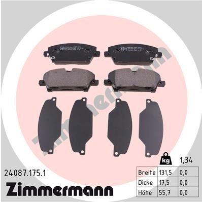 ZIMMERMANN 24087.175.1: Plăcuțe de frână Fotografia corespunde volumului livrării