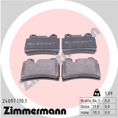 ZIMMERMANN 24097.170.1: Plăcuțe de frână Fotografia corespunde volumului livrării