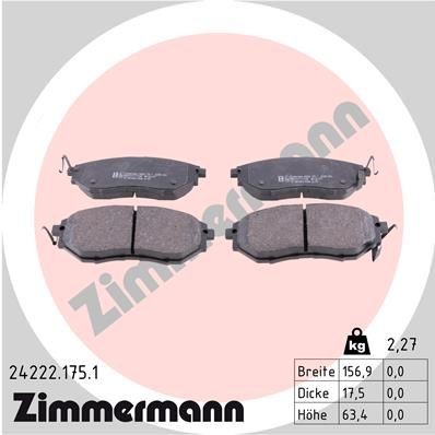 ZIMMERMANN 24222.175.1: Piduriklotsid Foto vastab tarnekomplektile