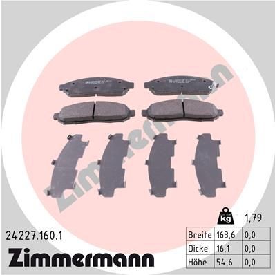 ZIMMERMANN 24227.160.1: Piduriklotsid Foto vastab tarnekomplektile