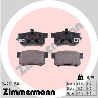 ZIMMERMANN 24231.150.1: Piduriklotsid Foto vastab tarnekomplektile