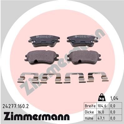 ZIMMERMANN 24277.160.2: Piduriklotsid Foto vastab tarnekomplektile, koos vedruga