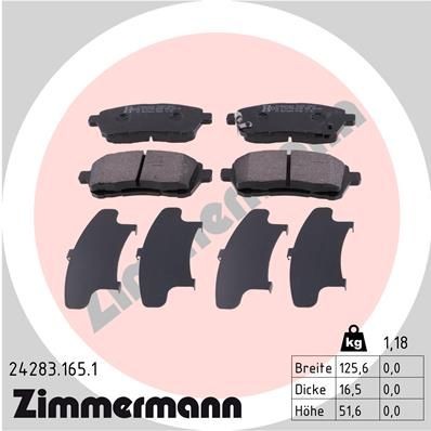 ZIMMERMANN 24283.165.1: Piduriklotsid Foto vastab tarnekomplektile
