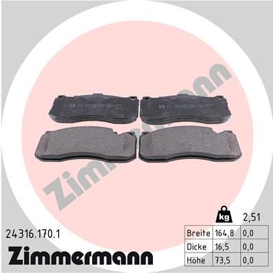 ZIMMERMANN 24316.170.1: Piduriklotsid Foto vastab tarnekomplektile