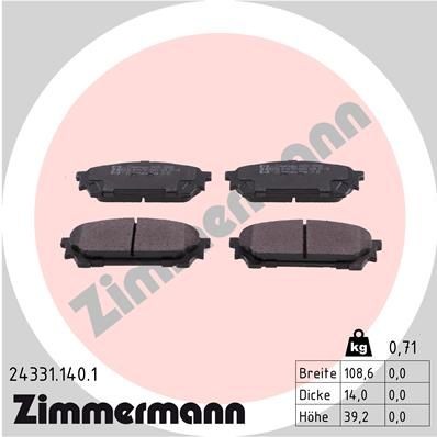 ZIMMERMANN 24331.140.1: Piduriklotsid Foto vastab tarnekomplektile