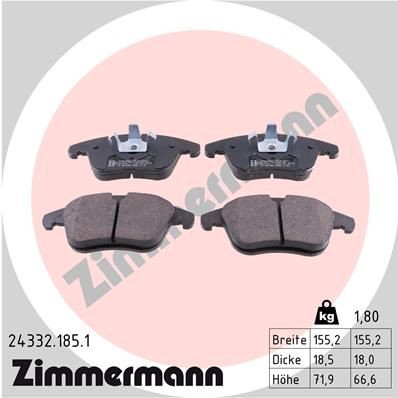 ZIMMERMANN 24332.185.1: Piduriklotsid Foto vastab tarnekomplektile