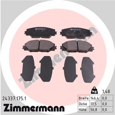 ZIMMERMANN 24337.175.1: Piduriklotsid Foto vastab tarnekomplektile