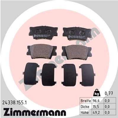 ZIMMERMANN 24338.155.1: Piduriklotsid Foto vastab tarnekomplektile