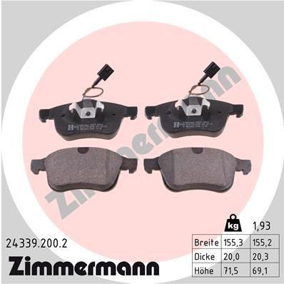 ZIMMERMANN 24339.200.2: Piduriklotsid Foto vastab tarnekomplektile