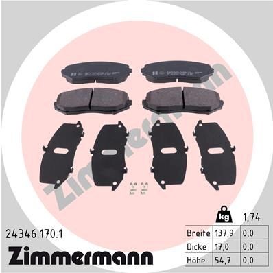 ZIMMERMANN 24346.170.1: Plăcuțe de frână Fotografia corespunde volumului livrării