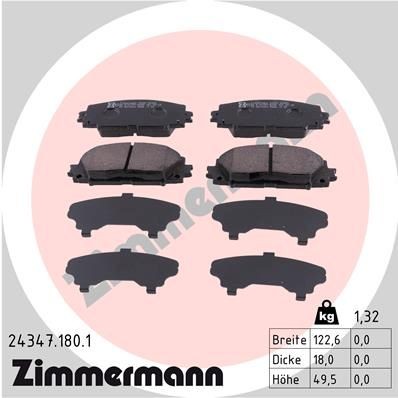 ZIMMERMANN 24347.180.1: Piduriklotsid Foto vastab tarnekomplektile