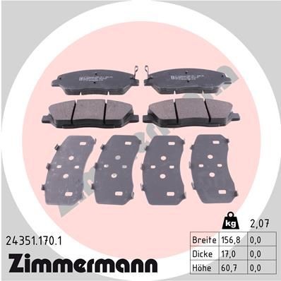 ZIMMERMANN 24351.170.1: Piduriklotsid Foto vastab tarnekomplektile