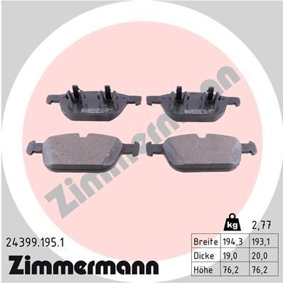 ZIMMERMANN 24399.195.1: Piduriklotsid Foto vastab tarnekomplektile