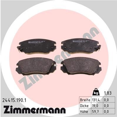 ZIMMERMANN 24415.190.1: Piduriklotsid Foto vastab tarnekomplektile