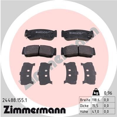 ZIMMERMANN 24488.155.1: Plăcuțe de frână Fotografia corespunde volumului livrării