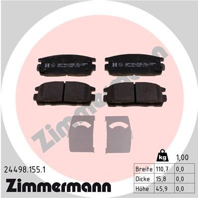 ZIMMERMANN 24498.155.1: Plăcuțe de frână Fotografia corespunde volumului livrării