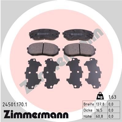ZIMMERMANN 24501.170.1: Piduriklotsid Foto vastab tarnekomplektile