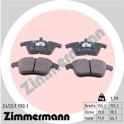 ZIMMERMANN 24557.190.1: Piduriklotsid Foto vastab tarnekomplektile
