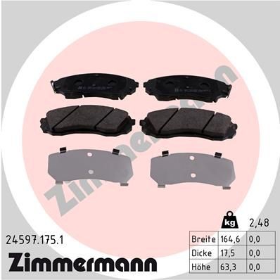 ZIMMERMANN 24597.175.1: Piduriklotsid Foto vastab tarnekomplektile