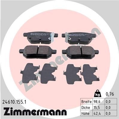 ZIMMERMANN 24610.155.1: Piduriklotsid Foto vastab tarnekomplektile