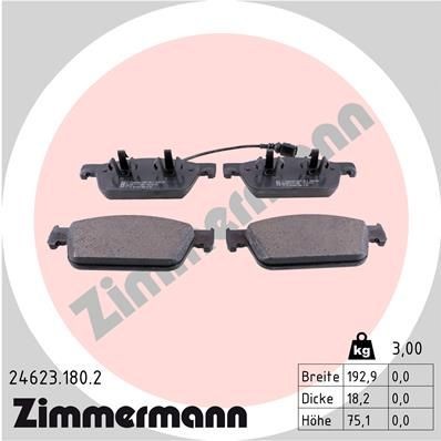 ZIMMERMANN 24623.180.2: Plăcuțe de frână Fotografia corespunde volumului livrării