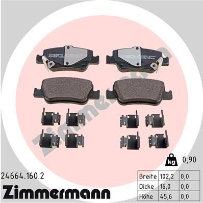 ZIMMERMANN 24664.160.2: Brzdové platničky Fotografia zodpovedá rozsahu dodávky, s pružinou