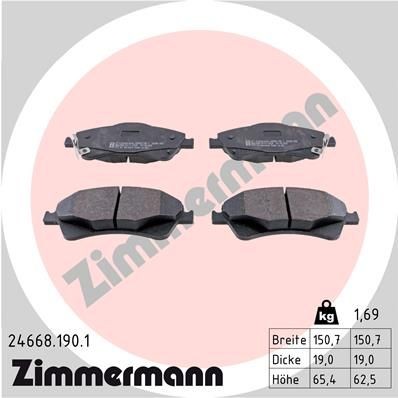 ZIMMERMANN 24668.190.1: Piduriklotsid Foto vastab tarnekomplektile