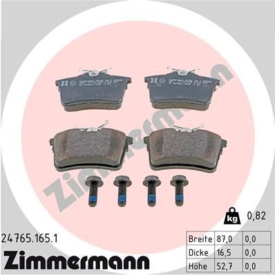 ZIMMERMANN 24765.165.1: Piduriklotsid Foto vastab tarnekomplektile, koos kruvidega