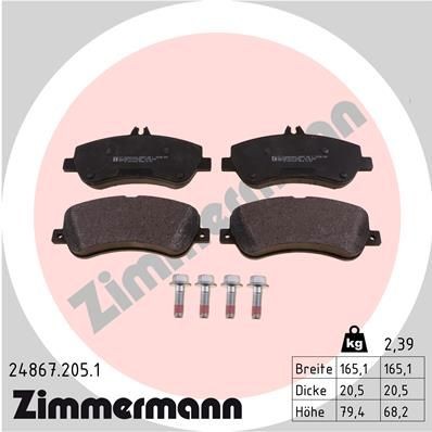 ZIMMERMANN 24867.205.1: Piduriklotsid Foto vastab tarnekomplektile