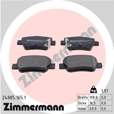 ZIMMERMANN 24885.165.1: Piduriklotsid Foto vastab tarnekomplektile
