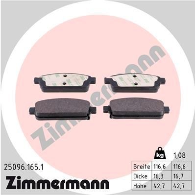 ZIMMERMANN 25096.165.1: Piduriklotsid Foto vastab tarnekomplektile