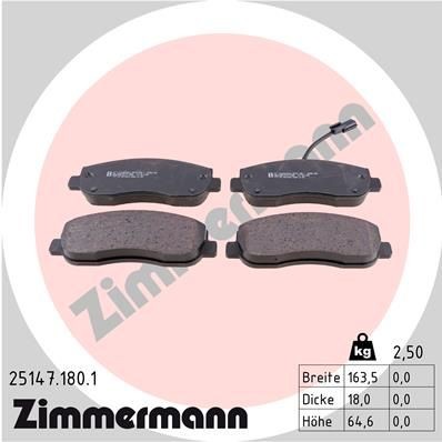 ZIMMERMANN 25147.180.1: Piduriklotsid Foto vastab tarnekomplektile