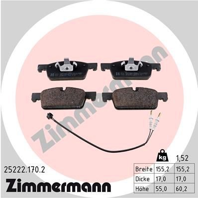 ZIMMERMANN 25222.170.2: Piduriklotsid Foto vastab tarnekomplektile
